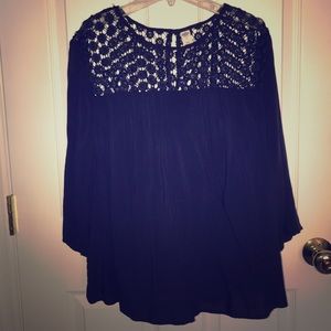 OLD NAVY - Navy Blouse with lace